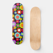 Retro Spring Hippie Blume Power Skateboard (Vorderseite)