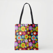 Retro Spring Hippie Blume Power Tasche (Vorderseite)