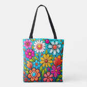 Retro Spring Hippie Blume Power Tasche (Rückseite)
