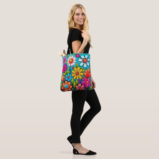 Retro Spring Hippie Blume Power Tasche (Am Model)