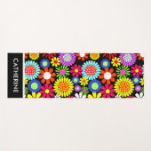 Retro Spring Hippie Blume Power Yoga Mat Yogamatte (Vorderseite (Horizontal))