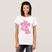 Retro Spring Is In The Air Easter Bunny And Eggs T-Shirt (Vorne ganz)