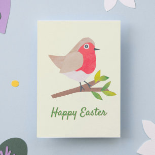 Retro Spring Robin Niedlich Vintag Inspiriert Oste Feiertagskarte