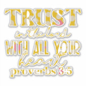 Retro Spring; Vertrauen in die Lord Bible Verse Aufkleber (Vorderseite)