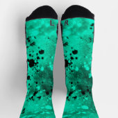 Retro-Spritzer Grün/Schwarz Socken (Oben)