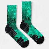 Retro-Spritzer Grün/Schwarz Socken (Rechts)