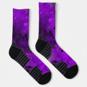 Retro-Spritzer Lila und schwarz Socken (Rechts)