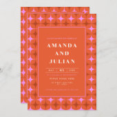 Retro Square Mitte Jahrhundert Moderne Alles in ei Einladung (Vorne/Hinten)