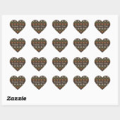 Retro Square Muster Brown Danke Heart Sticker (Blatt)