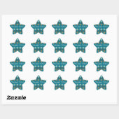Retro Square Pattern Blau Vielen Dank Herzsticker Stern-Aufkleber (Blatt)