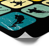 Retro Square Wintersports Ski Nordic Combination A Poster (Ecke)
