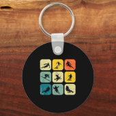 Retro Square Wintersports Ski Nordic Combination A Schlüsselanhänger (Vorderseite)