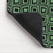 Retro Squares - Army Green on Black Mousepad (Ecke)