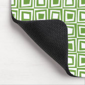 Retro Squares - Avocado Green on White Mousepad (Ecke)