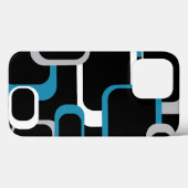 Retro Squares Blue White Gray Black Case-Mate iPhone Hülle (Rückseite (Horizontal))