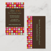 Retro Squares Business Card dunkler Schokoladenakz Visitenkarte (Vorne/Hinten)