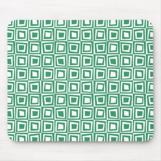 Retro Squares - Kentucky Green on White Mousepad (Vorne)
