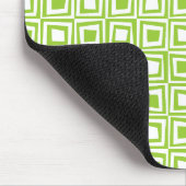 Retro Squares - Martian Green on White Mousepad (Ecke)