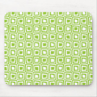 Retro Squares - Martian Green on White Mousepad