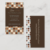 Retro Squares Mosaikfliesen/dunkler Schokoladenakz Visitenkarte (Vorne/Hinten)