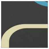 Retro Squares Muster Blau Graues Gelbes Schwarz Stoff (Nahaufnahme)