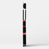 Retro Squares Muster Red Grau Schwarz Case-Mate iPhone Hülle (Rückseite / Links)