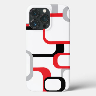 Retro Squares Muster Red Grau Schwarz-weiß Case-Mate iPhone Hülle