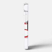 Retro Squares Muster Red Grau Schwarz-weiß Case-Mate iPhone Hülle (Rückseite / Links)