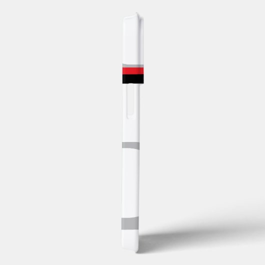 Retro Squares Muster Red Grau Schwarz-weiß Case-Mate iPhone Hülle (Rückseite / Rechts)