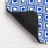 Retro Squares - Navy Blue on White Mousepad (Ecke)