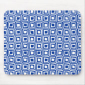 Retro Squares - Navy Blue on White Mousepad (Vorne)