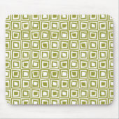 Retro Squares - Olive on White Mousepad (Vorne)