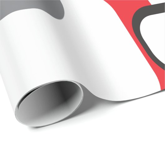 Retro Squares Red Black Grau White Pattern Geschenkpapier (Rolleneckpunkt)
