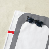 Retro Squares Red Grau Schwarz-weiß Trendy Muster Strandtuch (Beispiel)