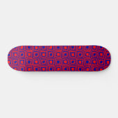 Retro Squares - Rot auf Navy Blue Skateboard (Horizontal)