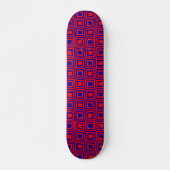 Retro Squares - Rot auf Navy Blue Skateboard (Vorne)