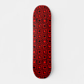 Retro Squares - Schwarz auf Rot Skateboard (Vorne)