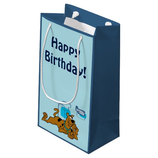 Retro Squares Scooby-Doo ablegen Kleine Geschenktüte (Rückseite Schrägansicht)