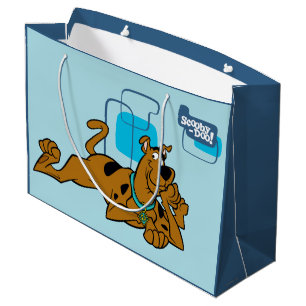 Retro Squares Scooby-Doo Lying Down Große Geschenktüte