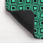 Retro Squares - Sea Green on Black Mousepad (Ecke)
