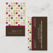 Retro Squares Visitenkarte dunkler Schokoladenakze (Vorne/Hinten)