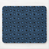 Retro Squares - Wüstenblau auf schwarz Mousepad (Vorne)