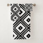 Retro SquaresTowel Schwarzweiss-Set Badhandtuch Set (Insitu)