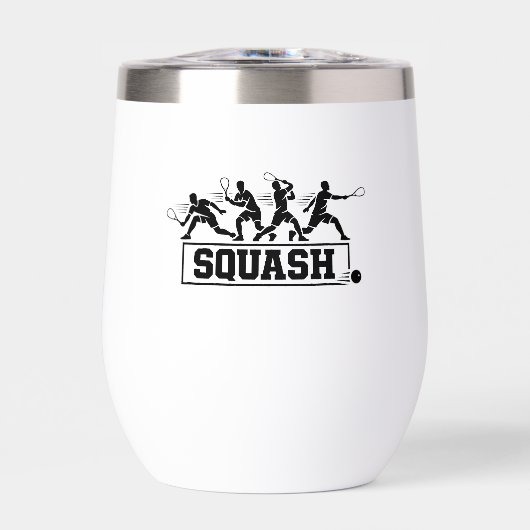 Retro Squash Player Action Sequence Silhouette Art (Vorderseite)