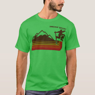 Retro Squaw Valley 70er80er Style Skiing Strip T-Shirt