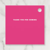 Retro Squiggle Wavy Curve Pink Orange Wedding Geschenkanhänger (Rückseite)