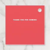 Retro Squiggle Wavy Curve Pink Red Wedding Geschenkanhänger (Rückseite)