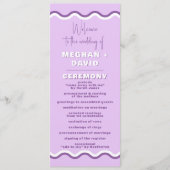 Retro Squiggle Wavy Lila Hochzeit Programm (Vorderseite)