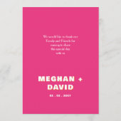 Retro Squiggle Wavy Pink Orange Wedding Menükarte (Rückseite)