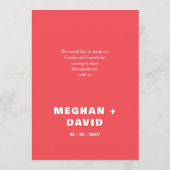 Retro Squiggle Wavy Pink Red Wedding Menü Menükarte (Rückseite)